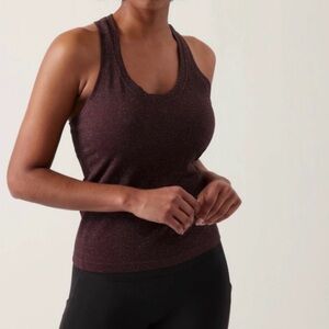Shimmery Athleta Momentum Women's Tank Top XL Spiced Cabernet